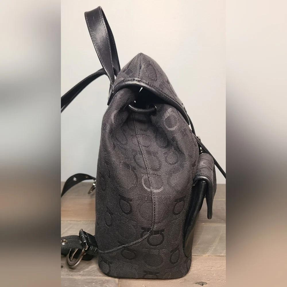 Salvatore Ferragamo Gancini Black Backpack‎